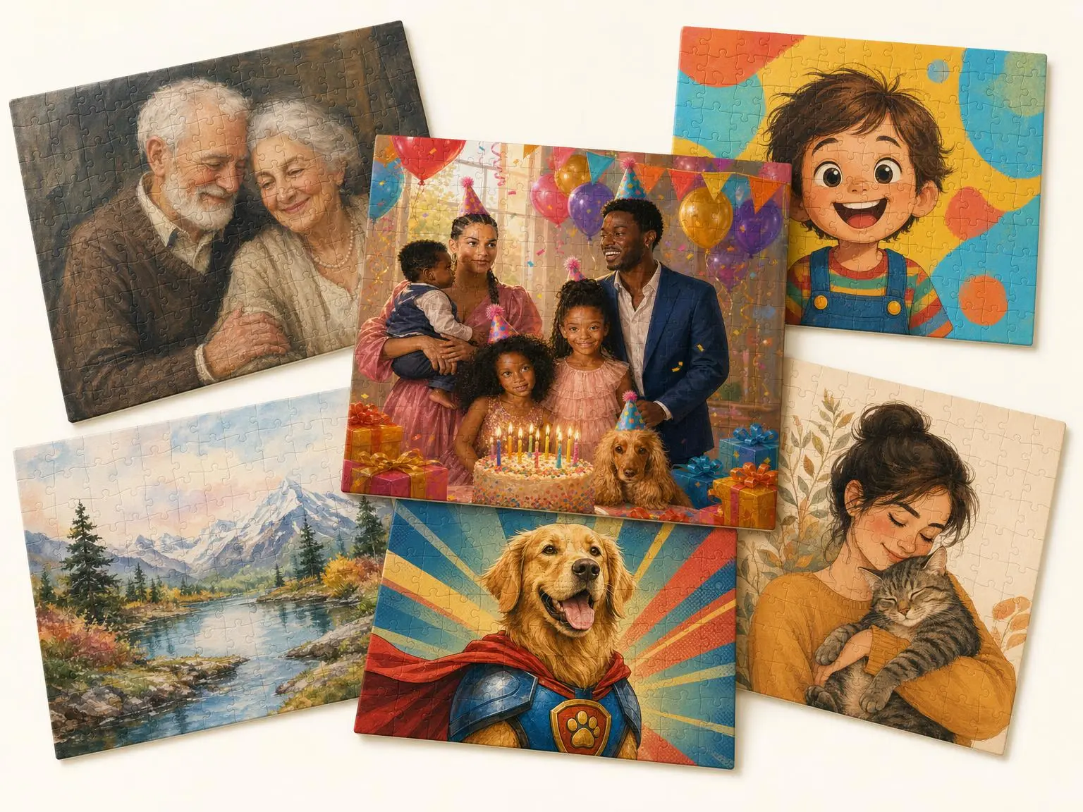 A fan of custom photo puzzles in different art styles